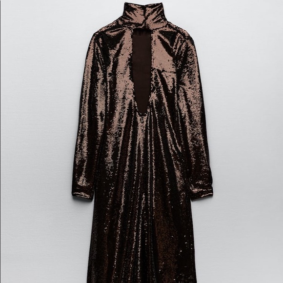 ZARA SEQUIN KNIT DRESS - Picture 9 of 11